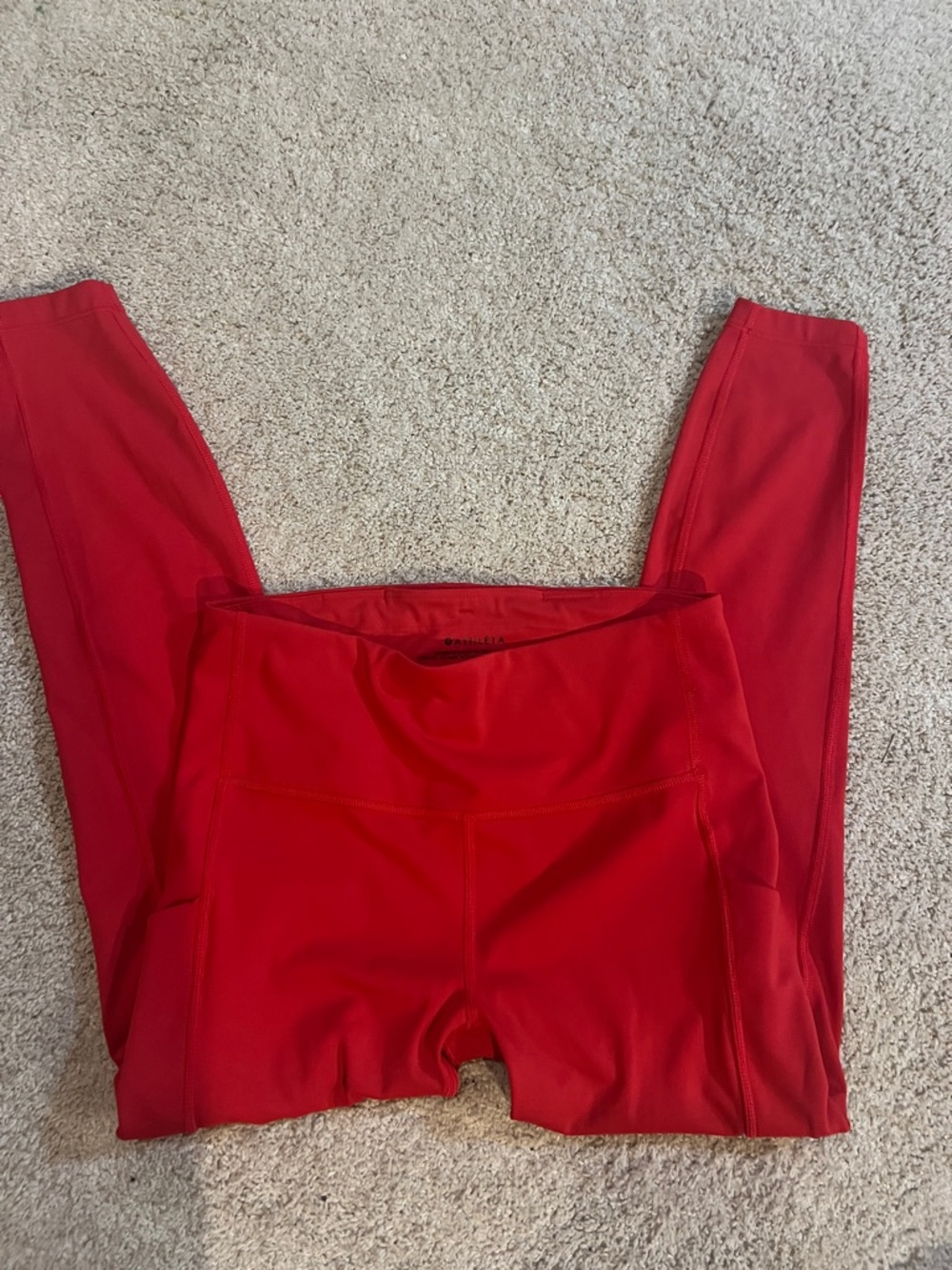 Athleta Bright Red 7/8 Stash Pocket Leggings